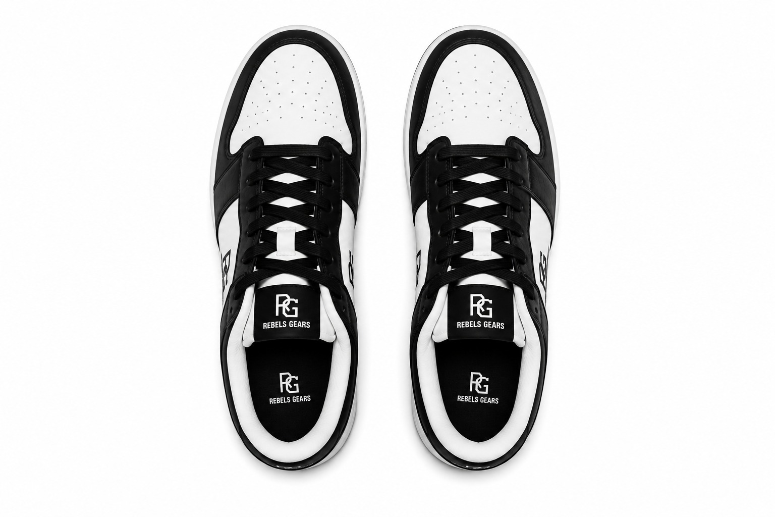 Rebels Gears RG ThunderStrike Training Shoes (Black & White Edition) – Lightweight Cross-Training Gym Sneakers with High-Traction Outsole - Image 2