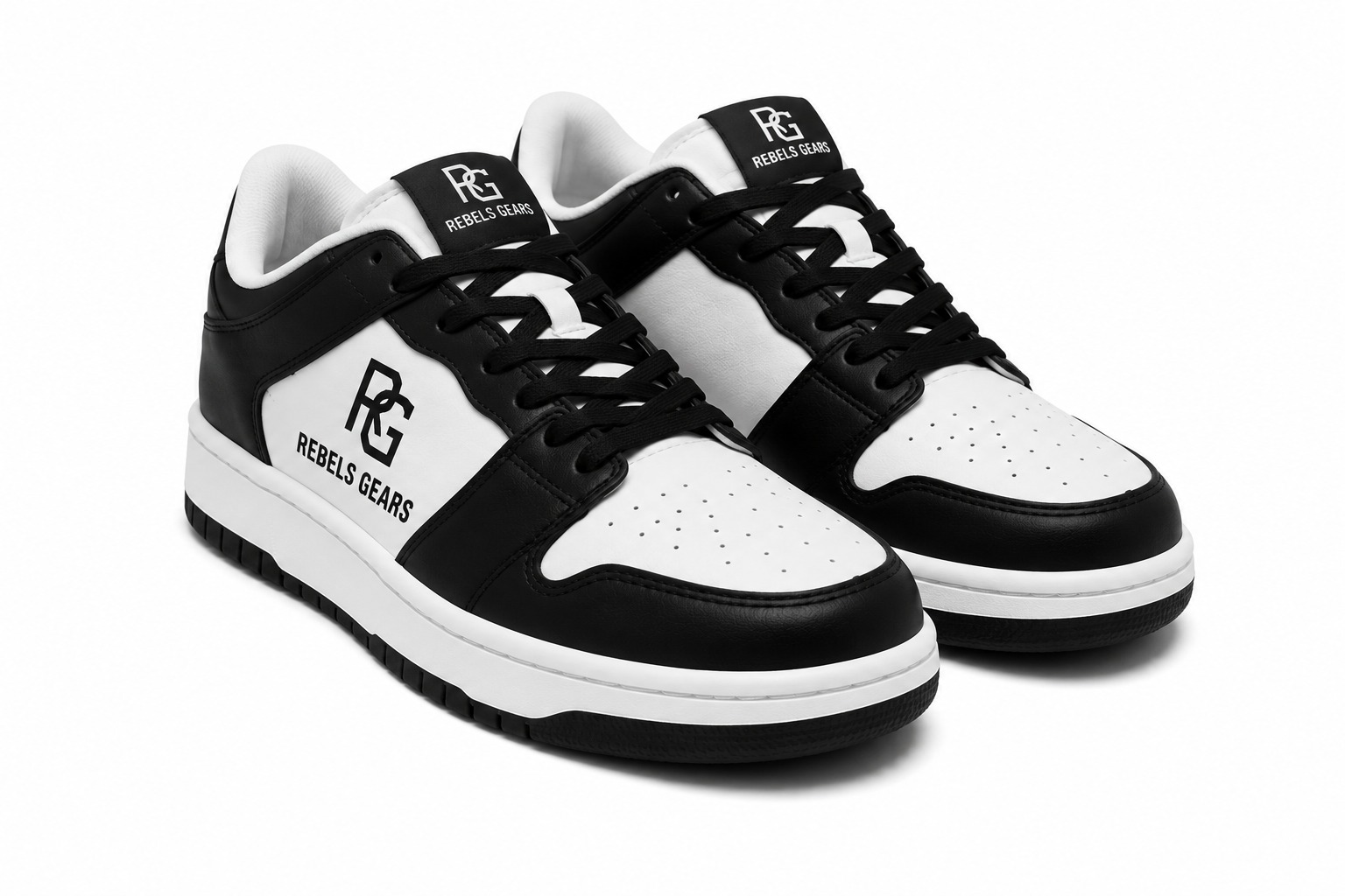Rebels Gears RG ThunderStrike Training Shoes (Black & White Edition) – Lightweight Cross-Training Gym Sneakers with High-Traction Outsole