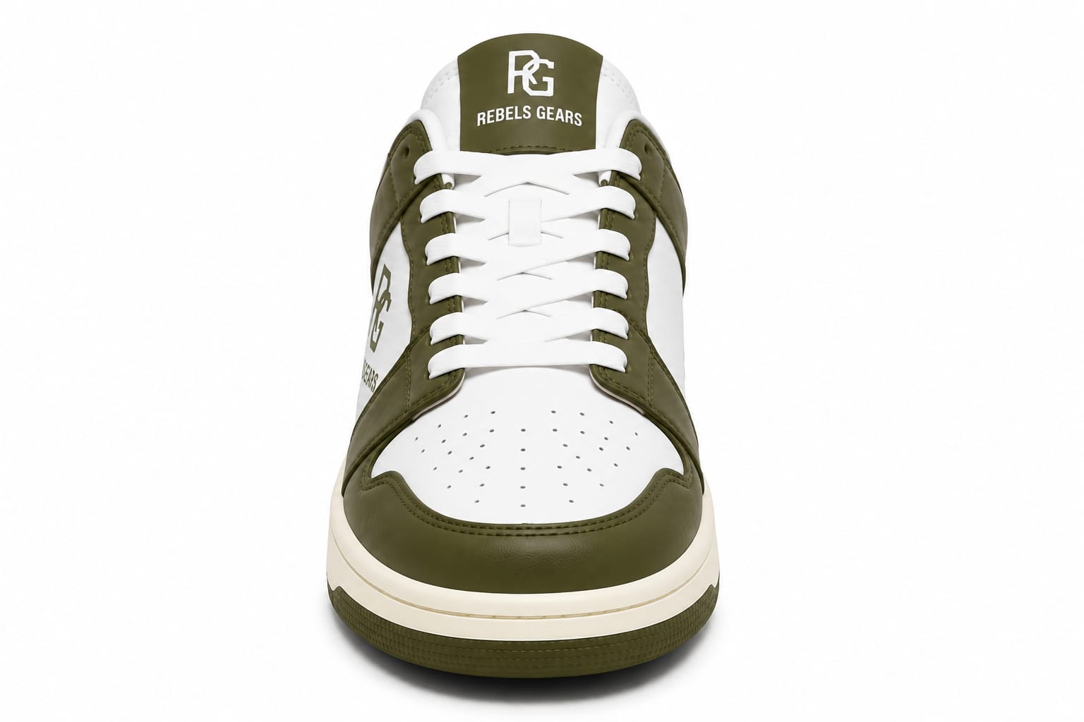 Rebels Gears RG Classic Olive Low-Top Sneakers – Premium Synthetic Leather Casual Streetwear Shoes with Anti-Slip Rubber Outsole - Image 3
