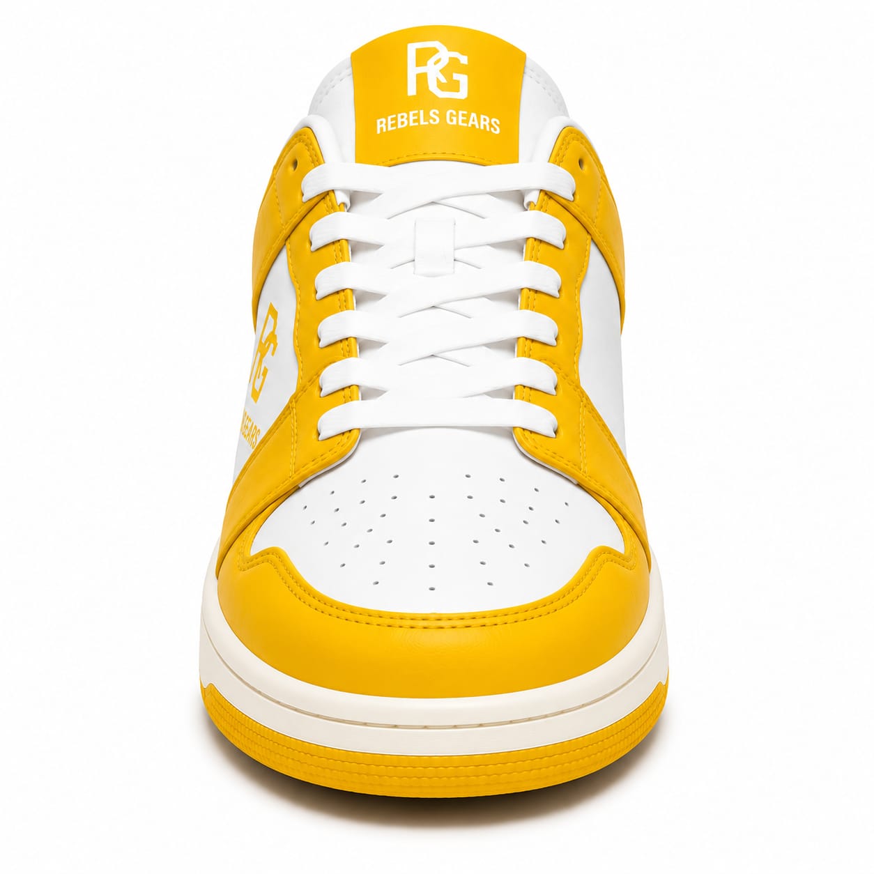 Rebels Gears RG Classic Yellow Low-Top Sneakers – Premium Synthetic Leather Casual Streetwear Shoes with Non-Slip Rubber Outsole - Image 2