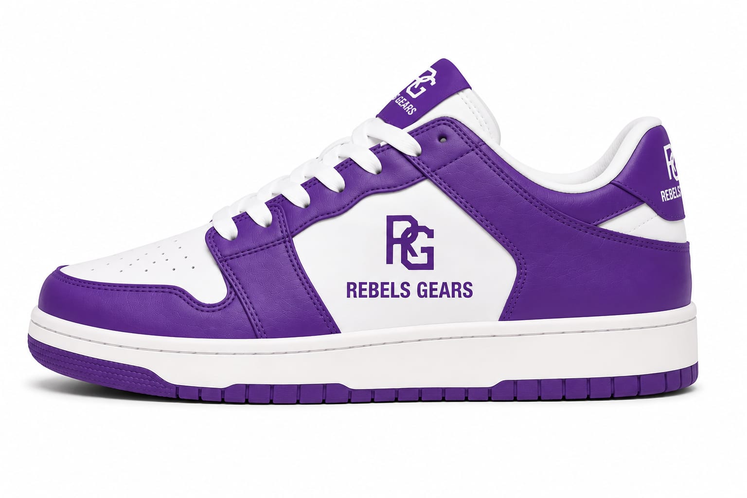 Rebels Gears RG Classic Purple Low-Top Sneakers – Premium Synthetic Leather Casual Streetwear Shoes with Non-Slip Rubber Outsole - Image 4